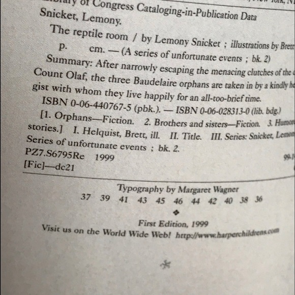 The Reptile Room,1999, 2nd Book of Lemony Snicket - Picture 6 of 8